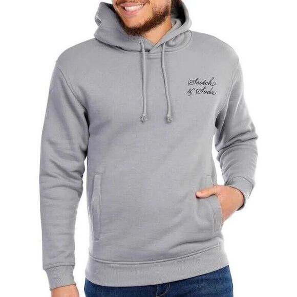 Scotch & Soda Relaxed Fit Graphic Hoodie NWT Men's Small Aspahlt Gray Sweatshirt - Picture 1 of 13